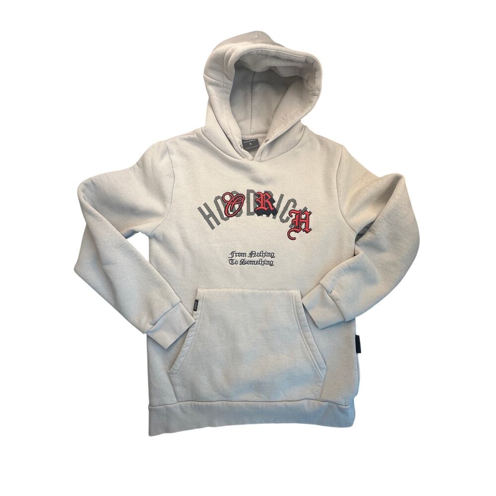Hoodrich Hoodie Graphic Tan Pullover Heavyweight Urban Streetwear Mens Small